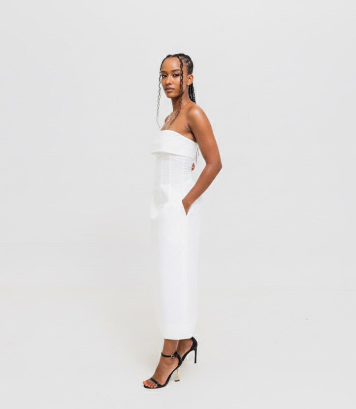 Velora Midi Dress - White