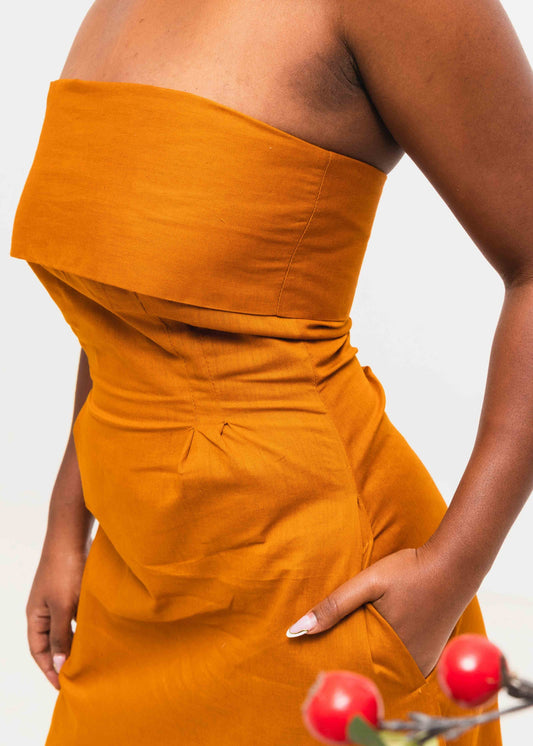 Velora Midi Dress - Mustard