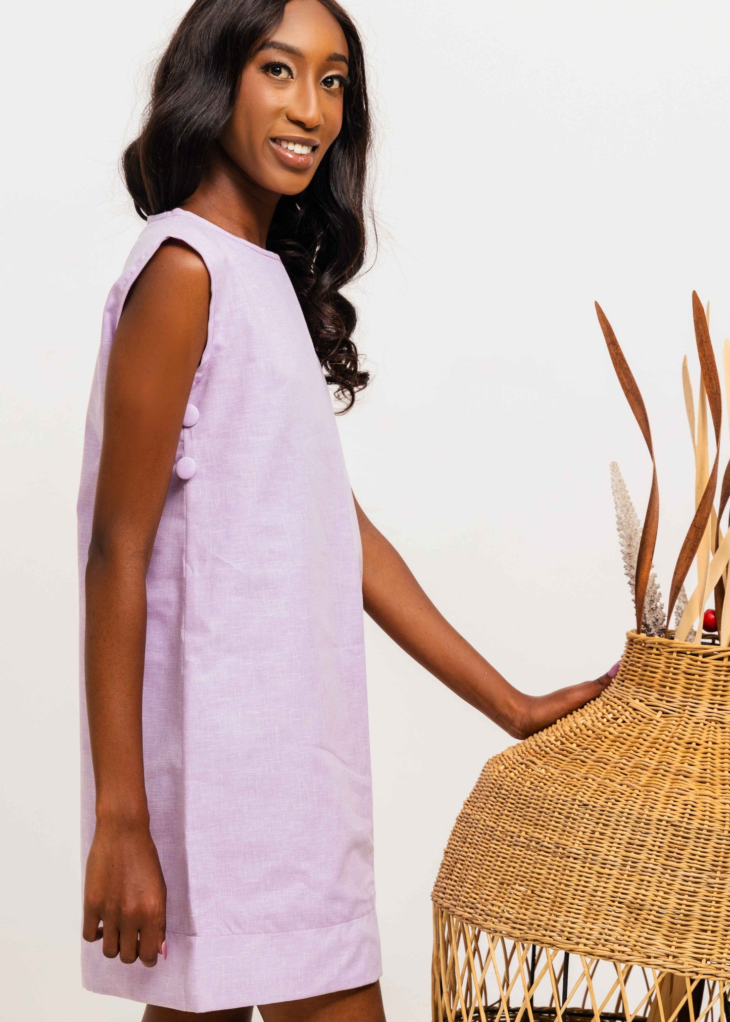 Alana Linen Mini -Lilac