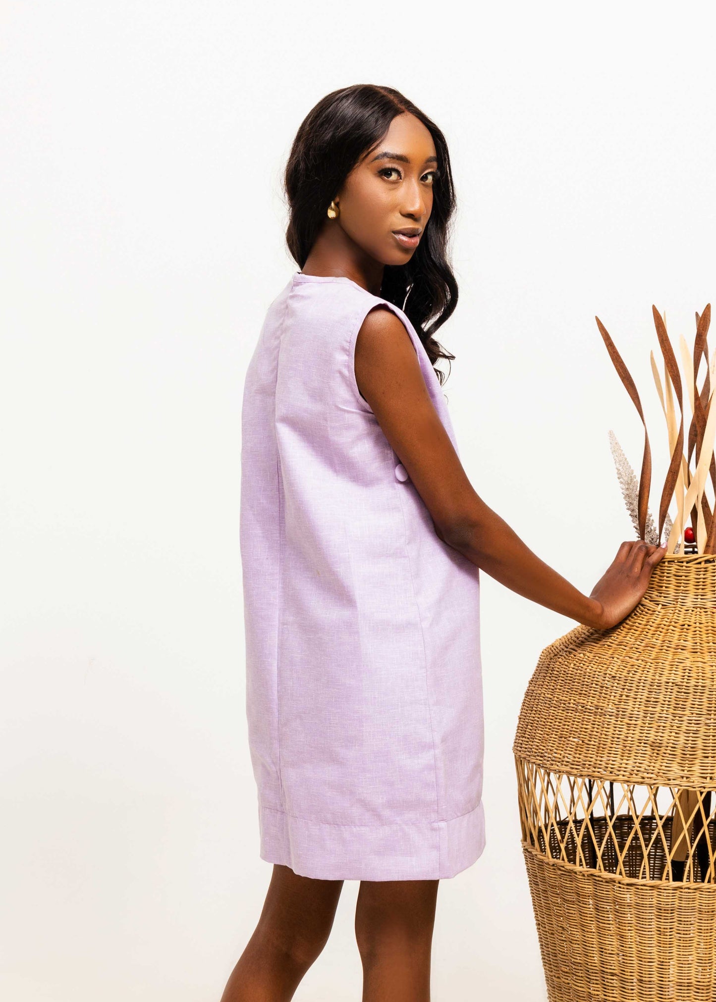 Alana Linen Mini -Lilac