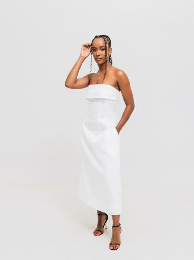 Velora Midi Dress - White