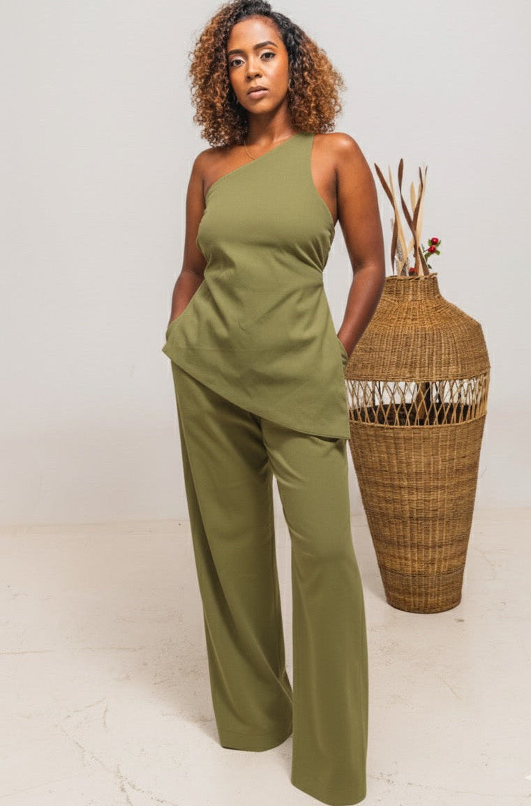 Jani Linen Set - Olive