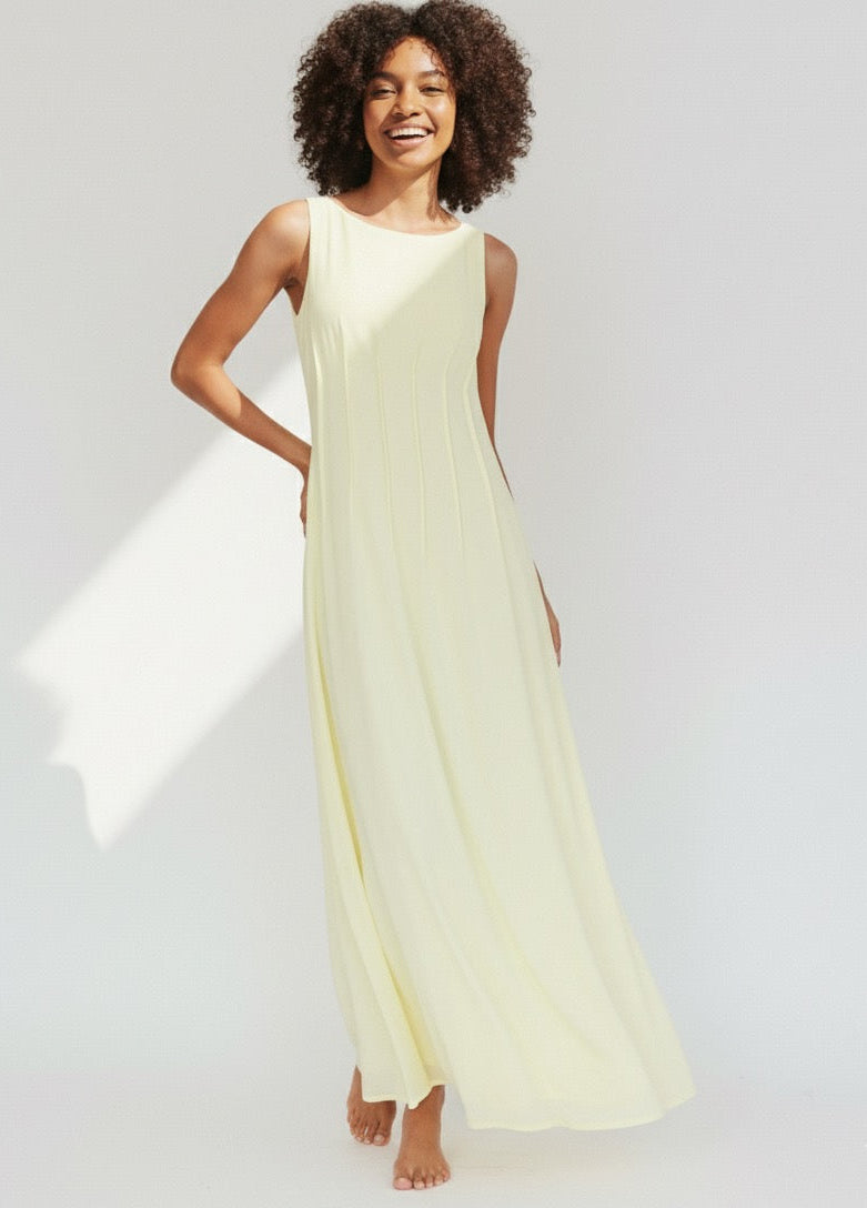 Zelia Midi Dress - Butter Yellow