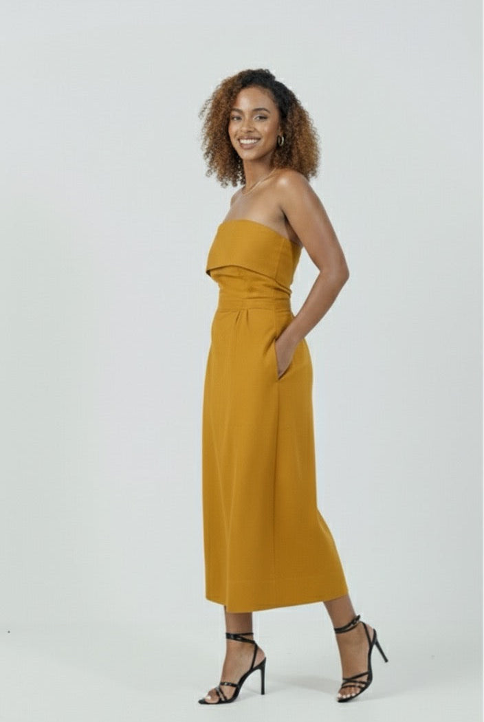 Velora Midi Dress - Mustard