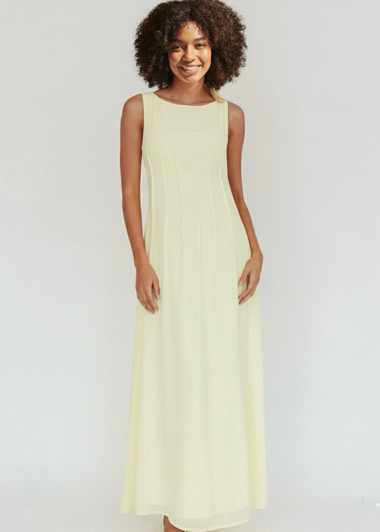 Zelia Midi Dress - Butter Yellow