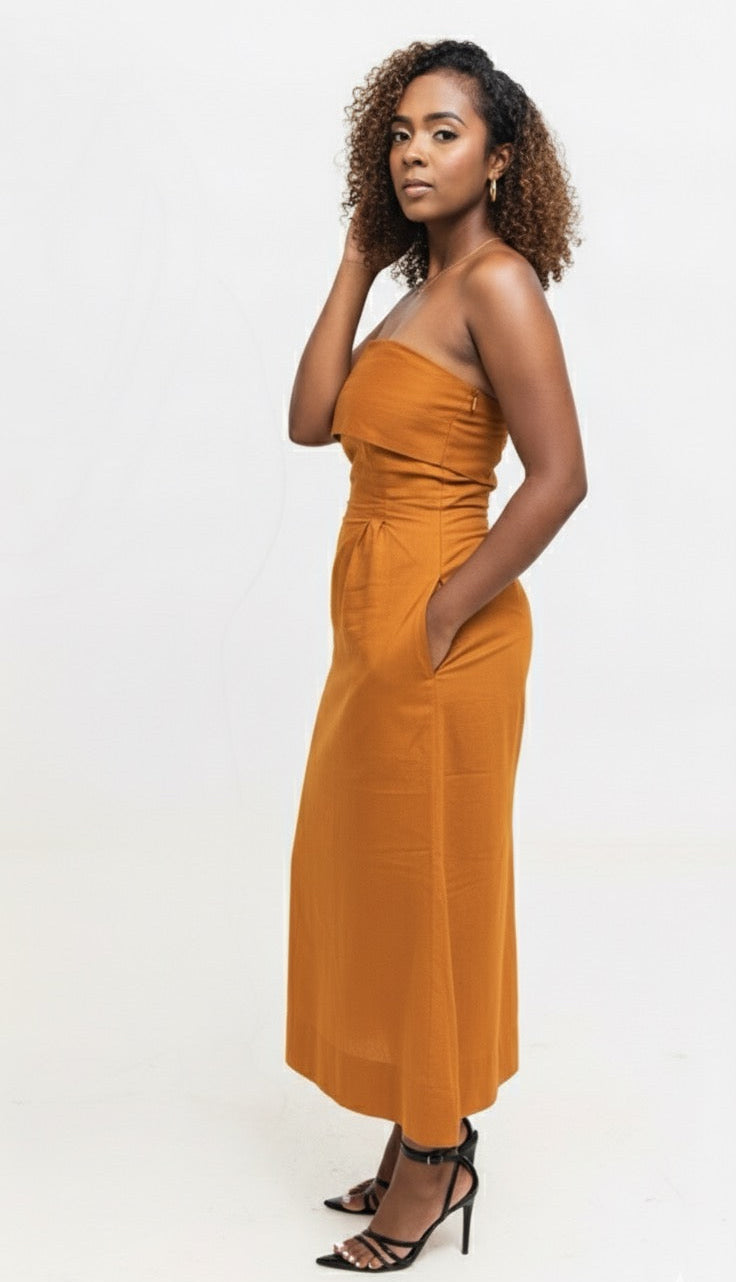 Velora Midi Dress - Mustard