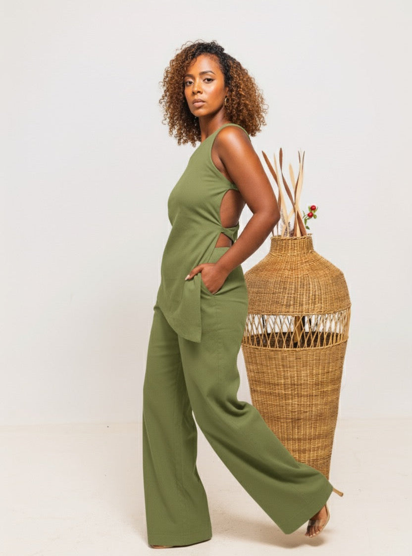 Jani Linen Set - Olive