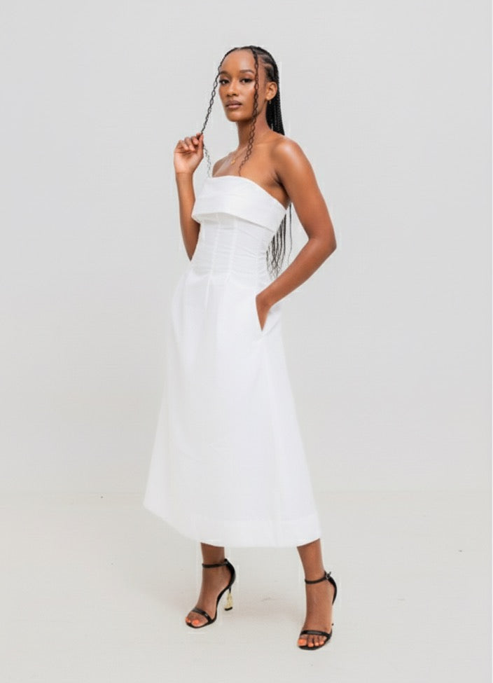Velora Midi Dress - White