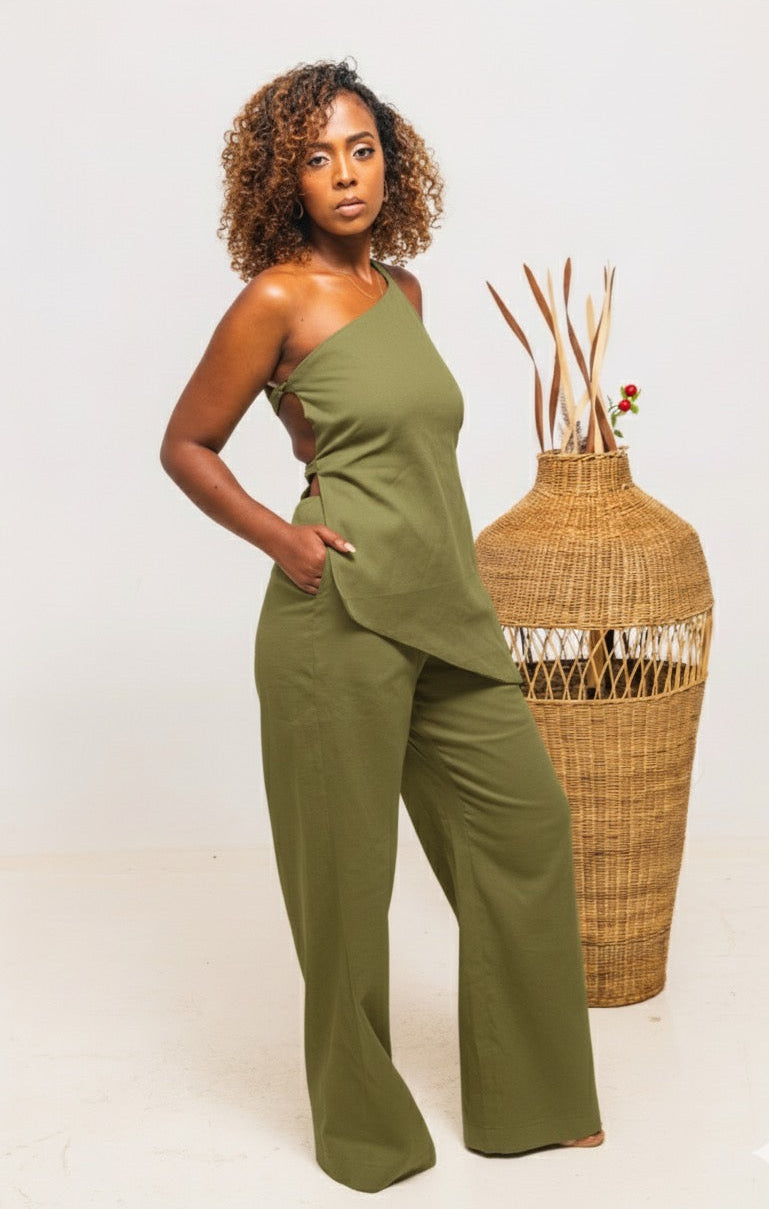 Jani Linen Set - Olive