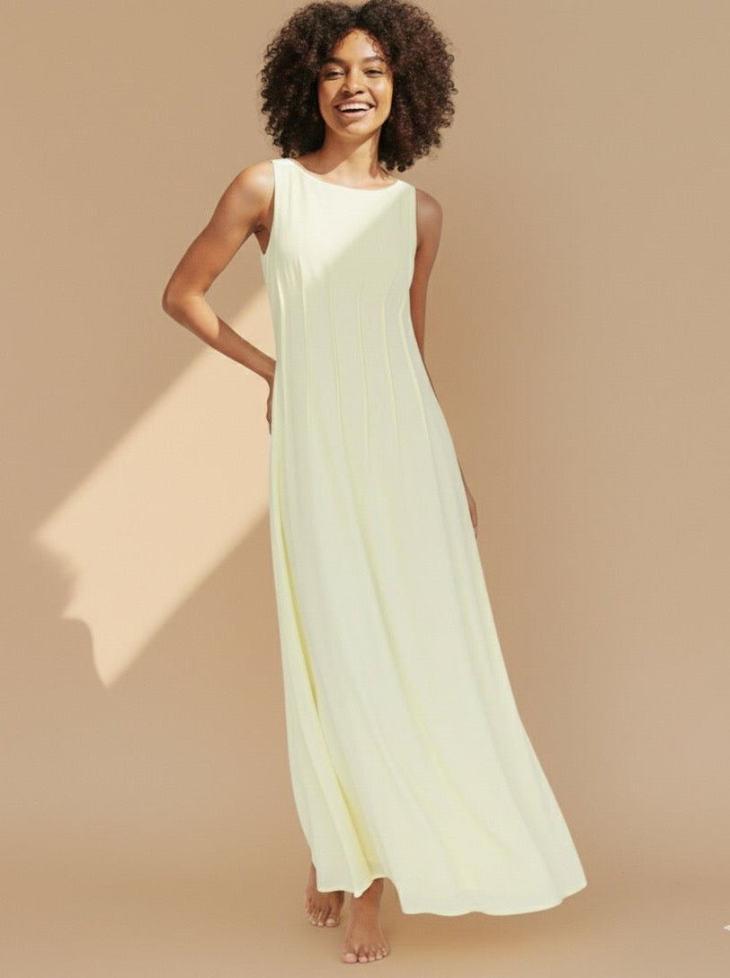 Zelia Midi Dress - Butter Yellow