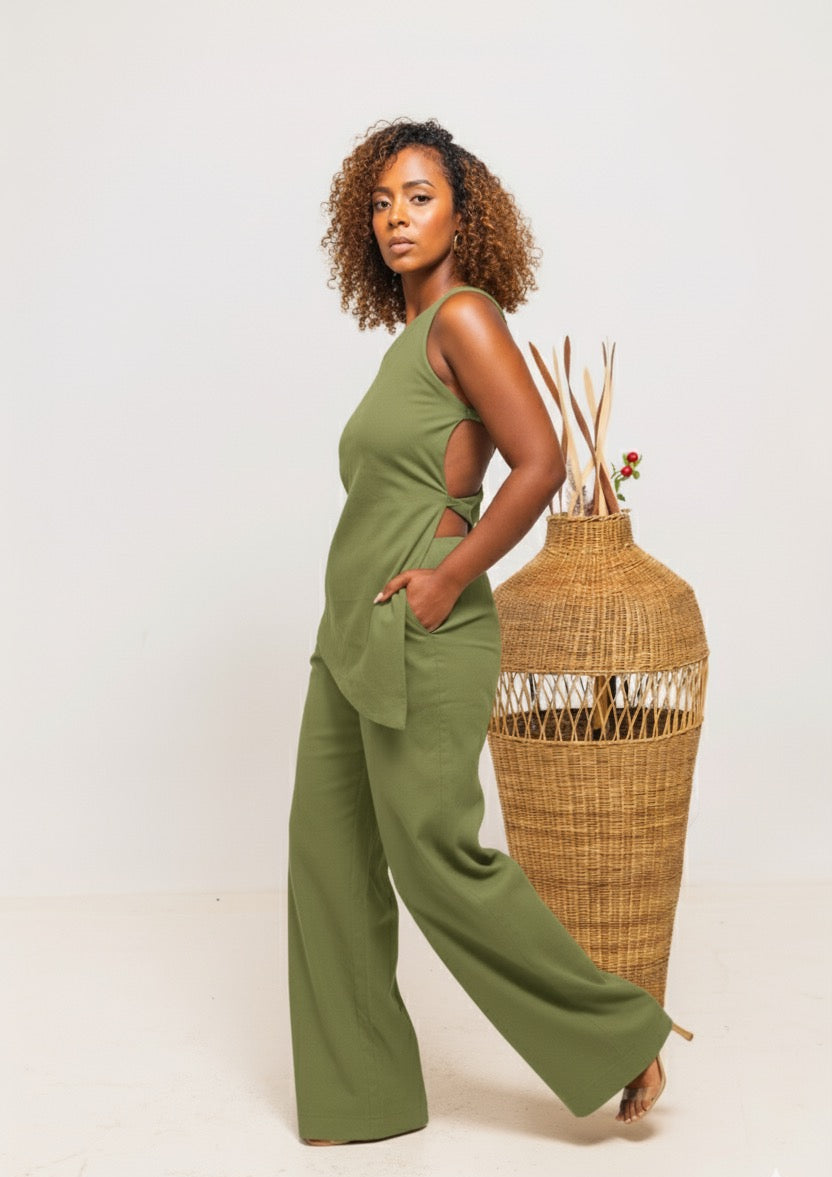 Jani Linen Set - Olive