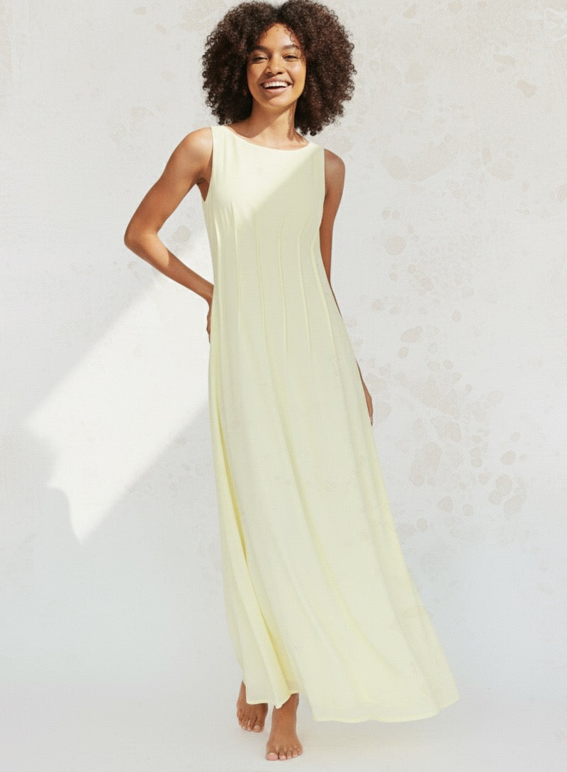 Zelia Midi Dress - Butter Yellow