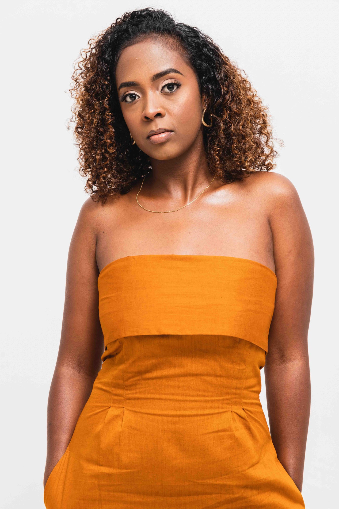 Velora Midi Dress - Mustard