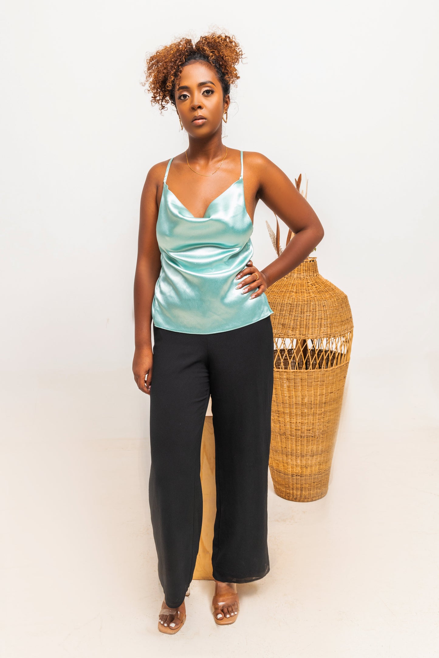 Kara Silk Top - Turquoise