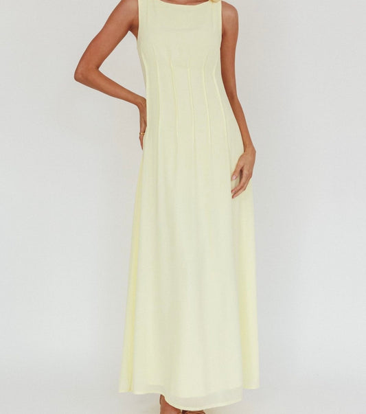 Zelia Midi Dress - Butter Yellow