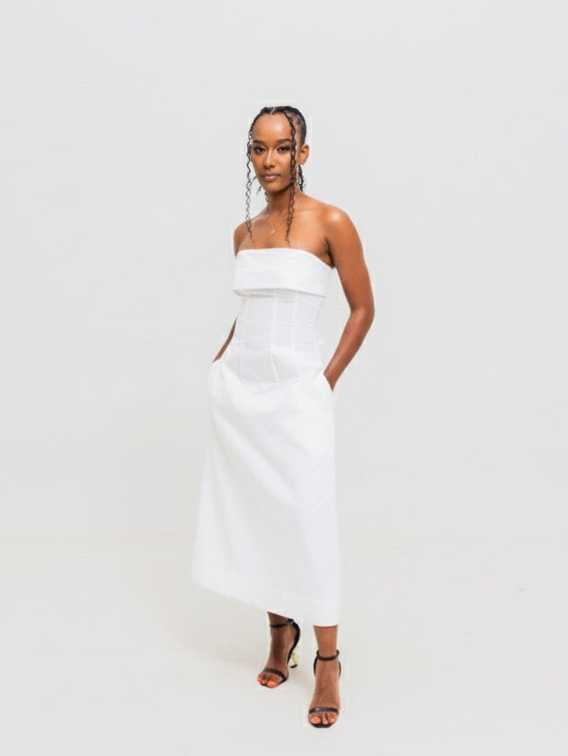 Velora Midi Dress - White