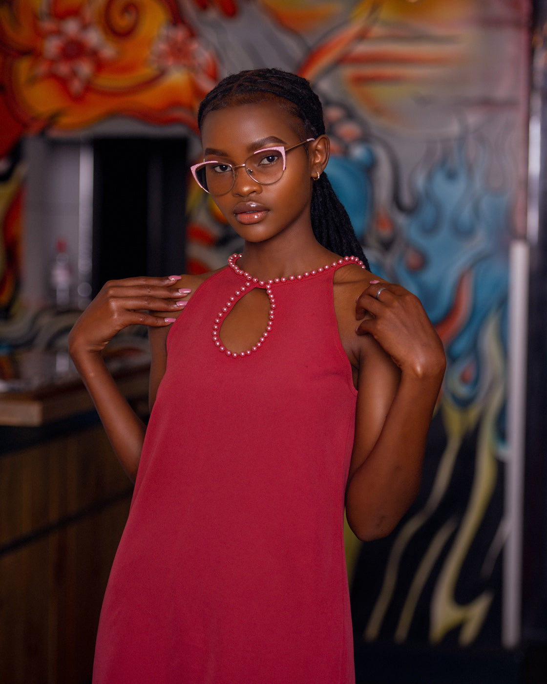 Havana Pearl Dress - Peach Pink