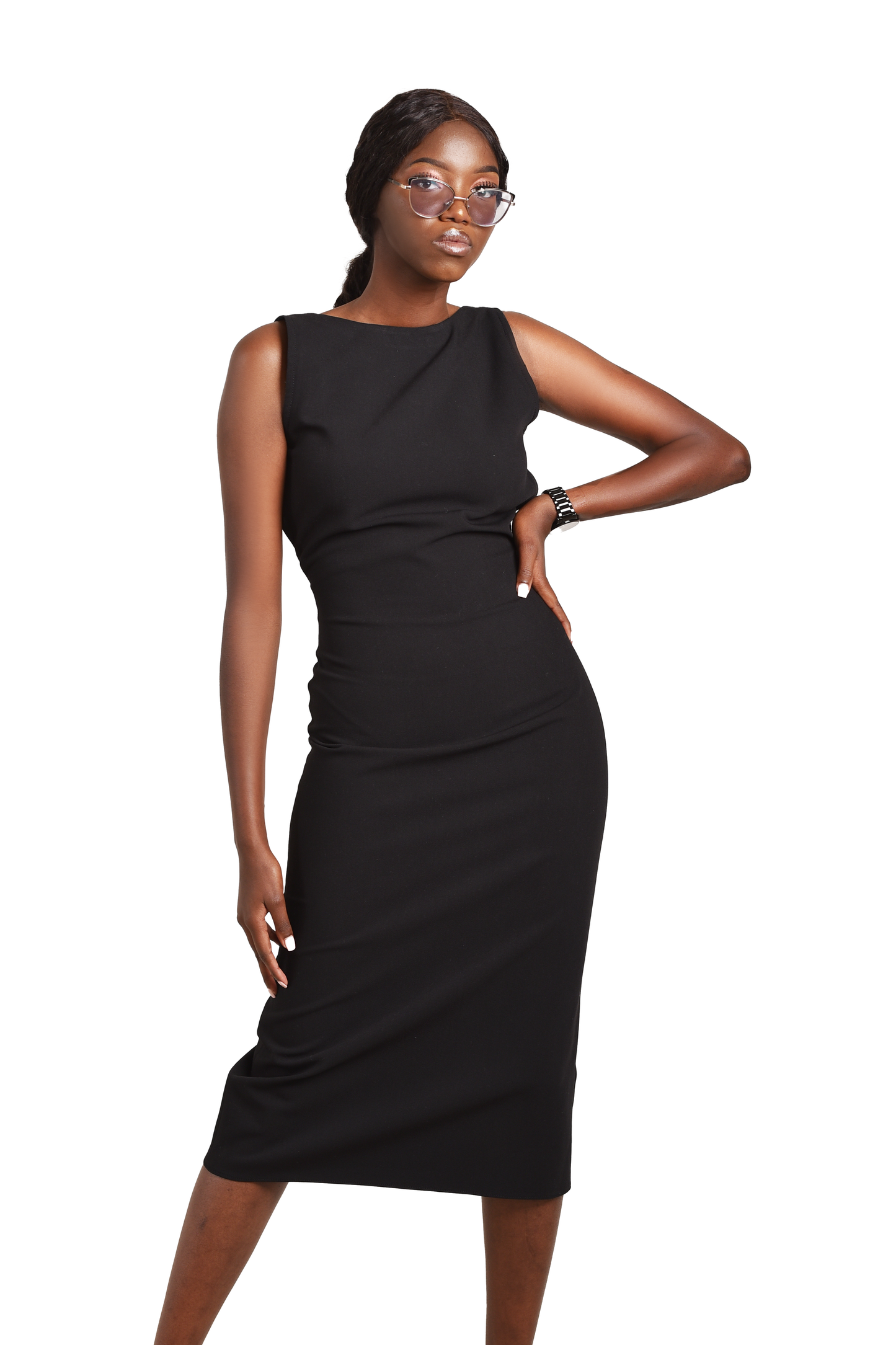 Bare Back Midi  - Black