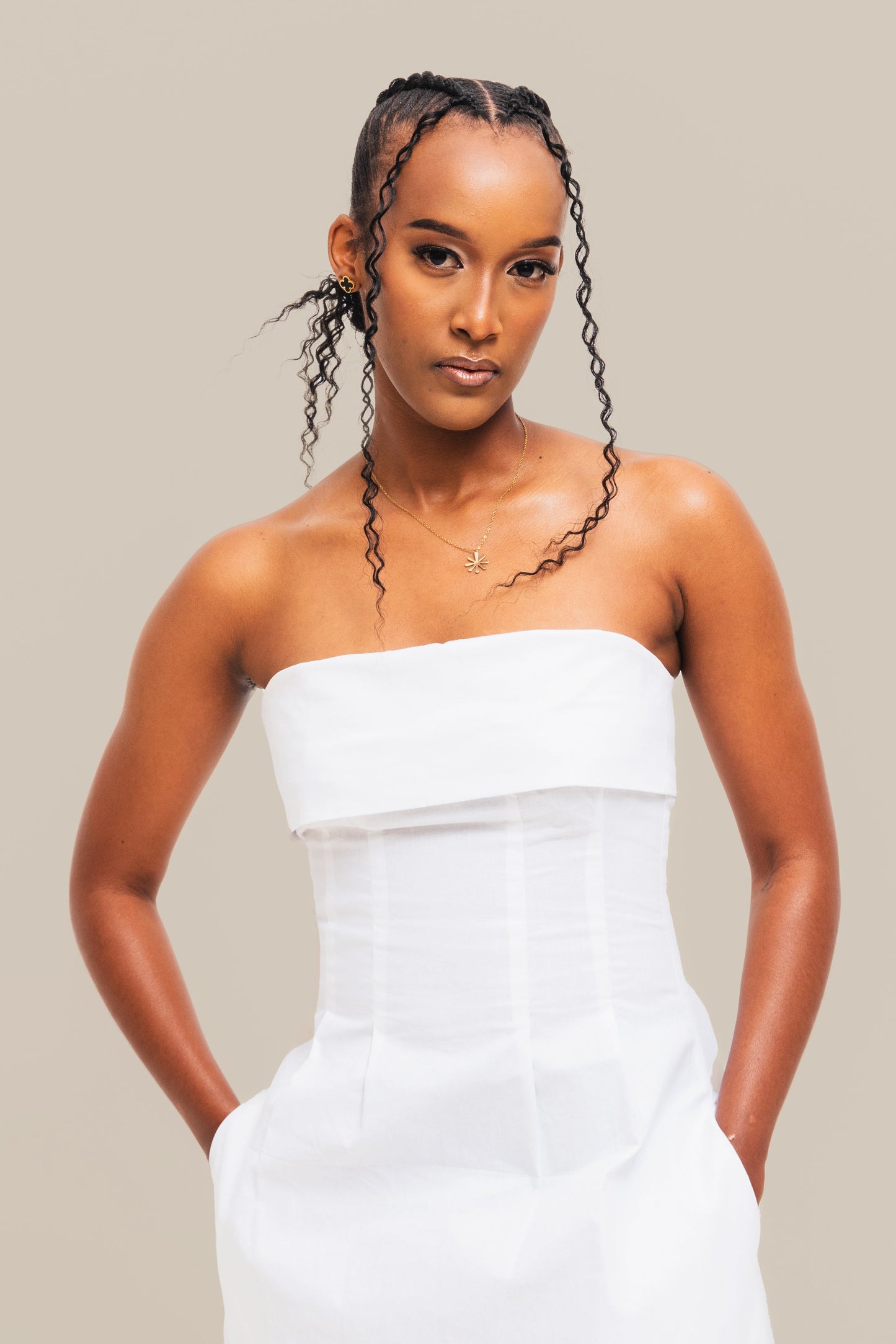 Velora Midi Dress - White