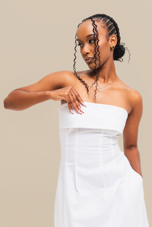 Velora Midi Dress - White