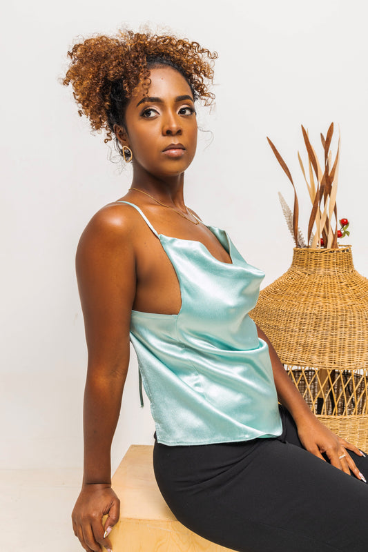Kara Silk Top - Turquoise