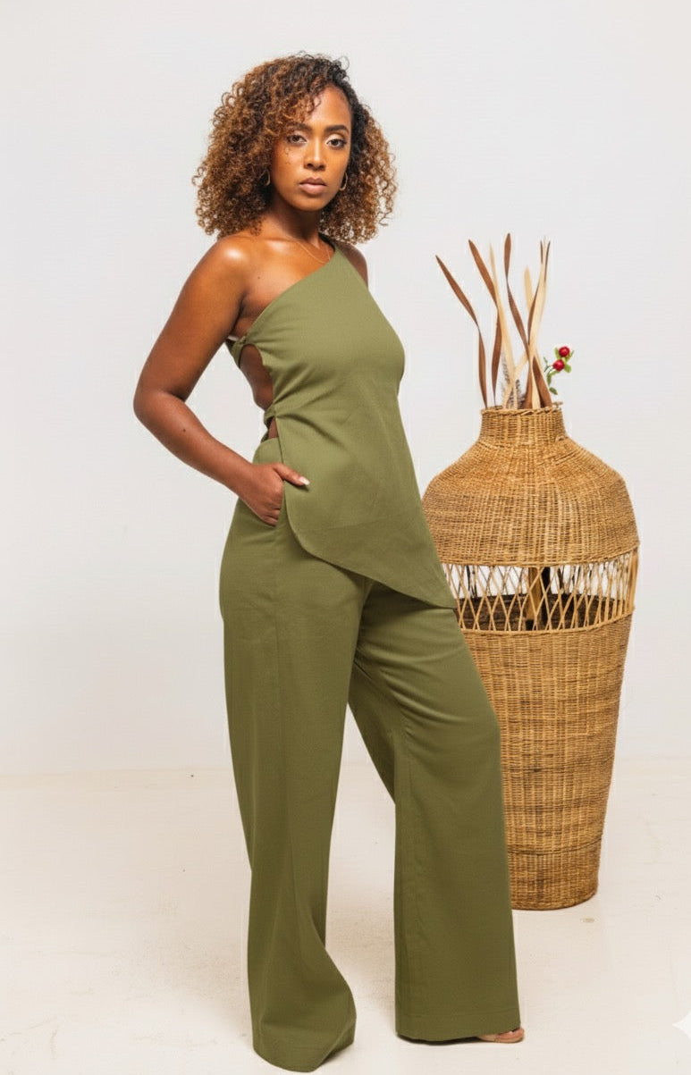 Jani Linen Set - Olive