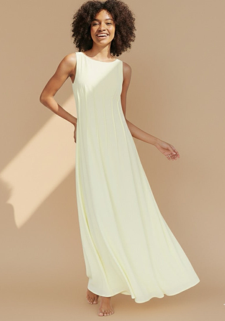 Zelia Midi Dress - Butter Yellow