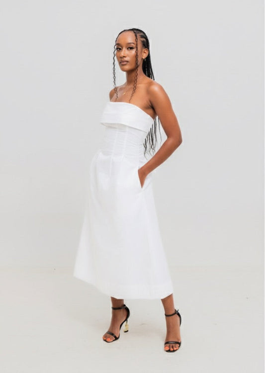 Velora Midi Dress - White